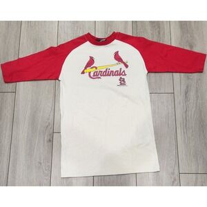 Stitches St. Louis Cardinals Baseball Raglan Shirt 100% Cotton MLB Youth L